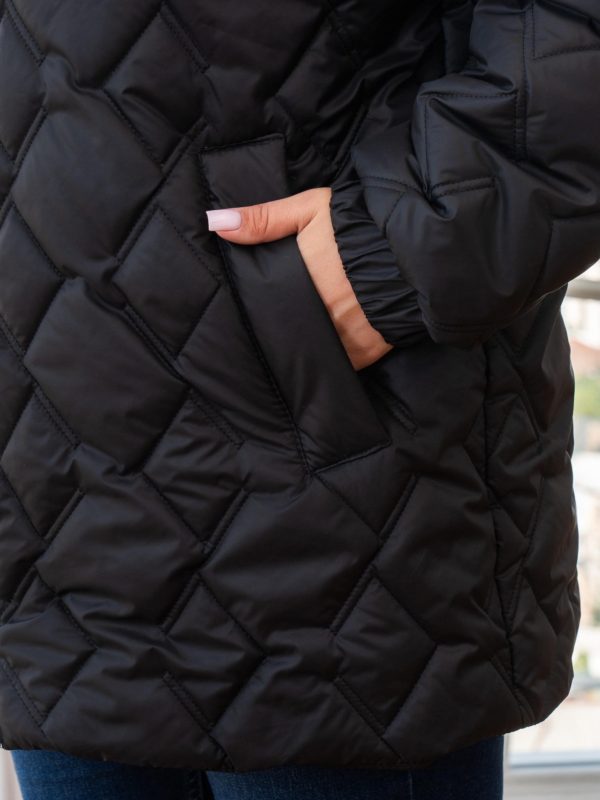 Куртка женская демисезонная UF-Fashion 00129-mt р. 68 Черный (29200244) - фото 4