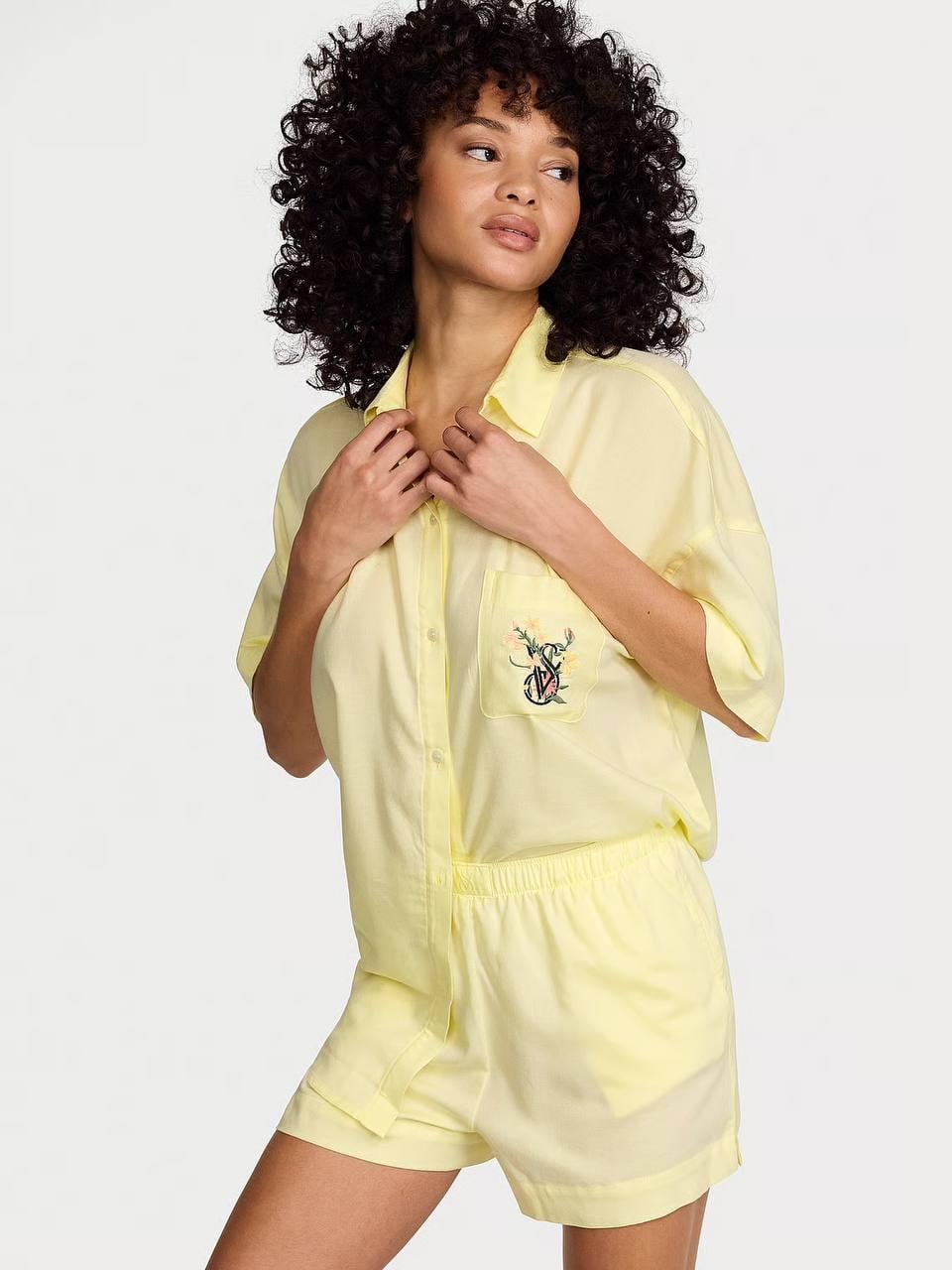 Пижама Victoria's Secret Modal-Cotton Short Pajama Set M Желтый (27178749D)