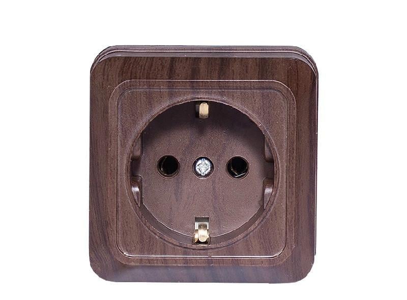 Розетка Luxel Opera 2904 1-я с/з накладная Вишневый (00000038595)