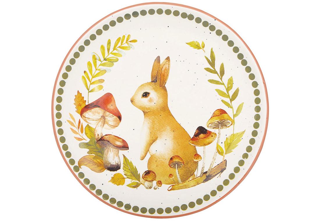 Тарелка керамическая BonaDi Заяц на поляне 19.7 см (733-754)