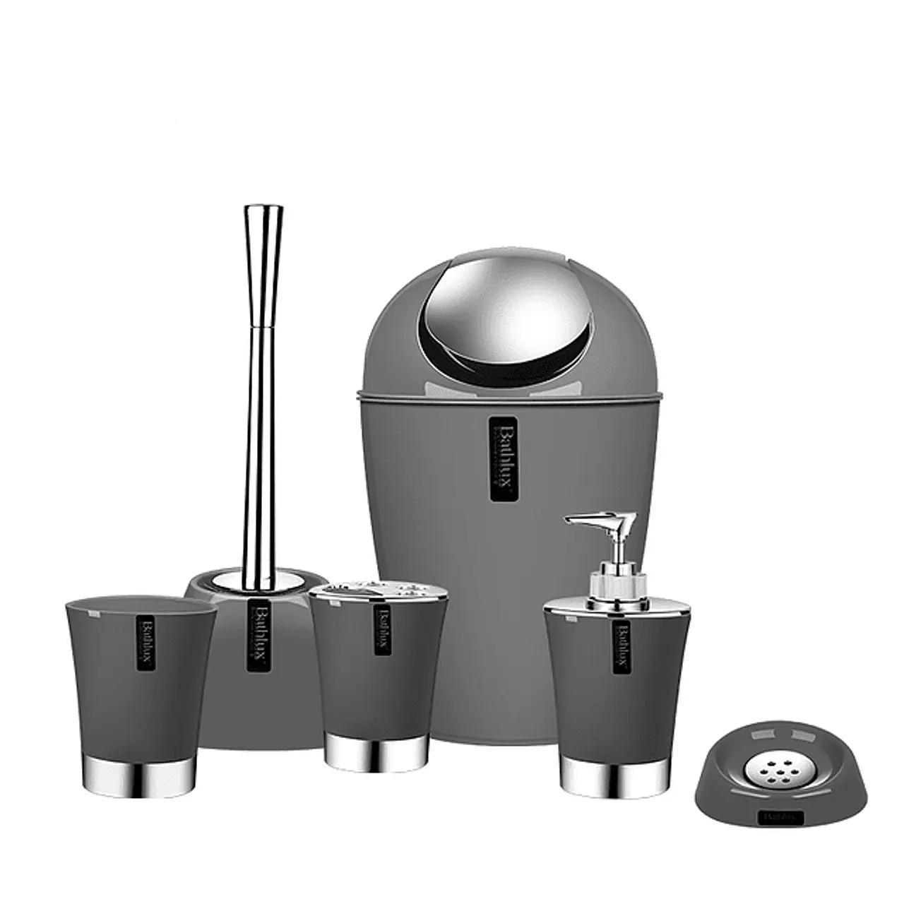 Набор аксессуаров для ванной комнаты Bathlux люкс качества 6 пр. Серый