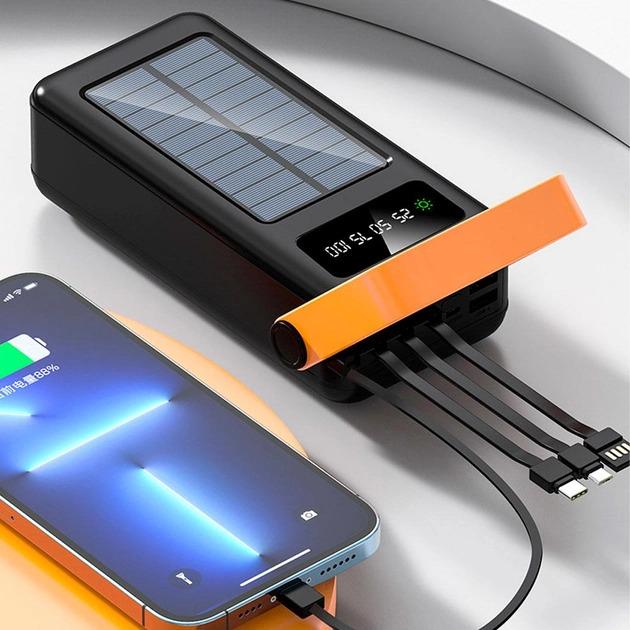 Павербанк YM-636 с солнечной панелью 40000 мАч Черный - фото 2 Павербанк YM-636 с солнечной панелью 40000 мАч Черный - фото 2