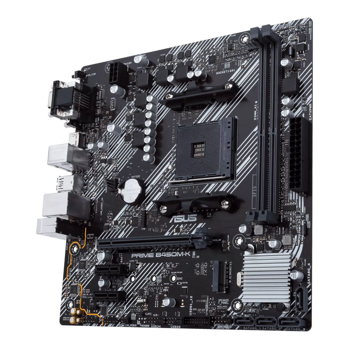 Материнская плата Asus PRIME B450M-K II AM4 DDR4 HDMI DVI-D VGA microATX (578182) - фото 2