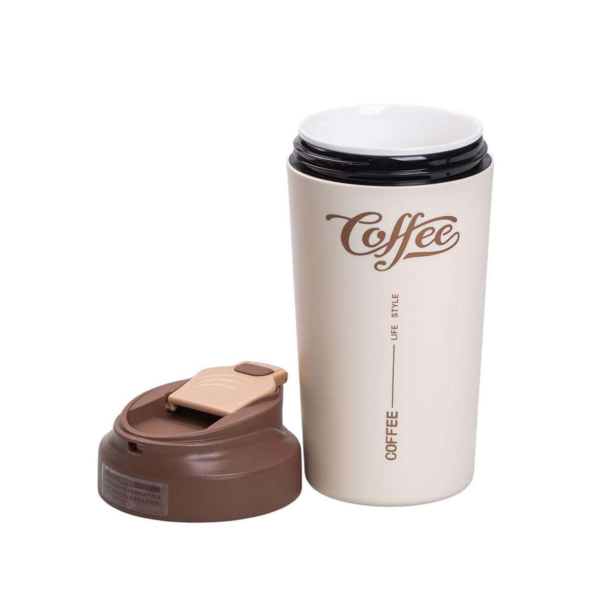 Термокружка Coffee з керамічною колбою 480 мл Коричневий (HP-14-14BR) - фото 4 Термокружка Coffee з керамічною колбою 480 мл Коричневий (HP-14-14BR) - фото 4