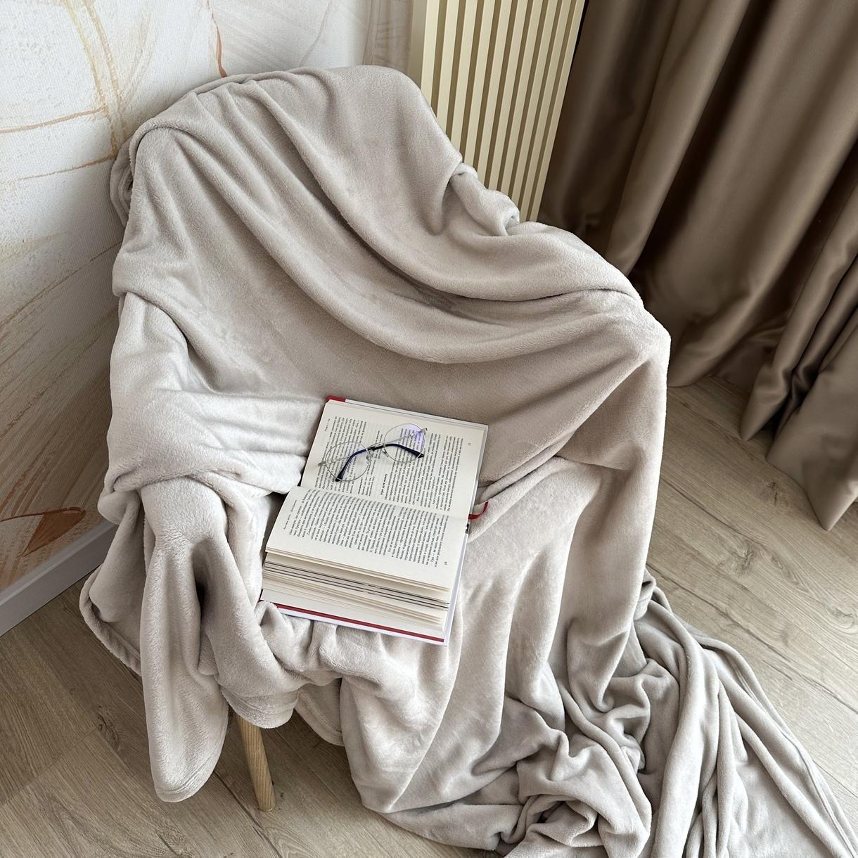 Плед-покривало Lelit фланель 180х200 см Слонова кістка