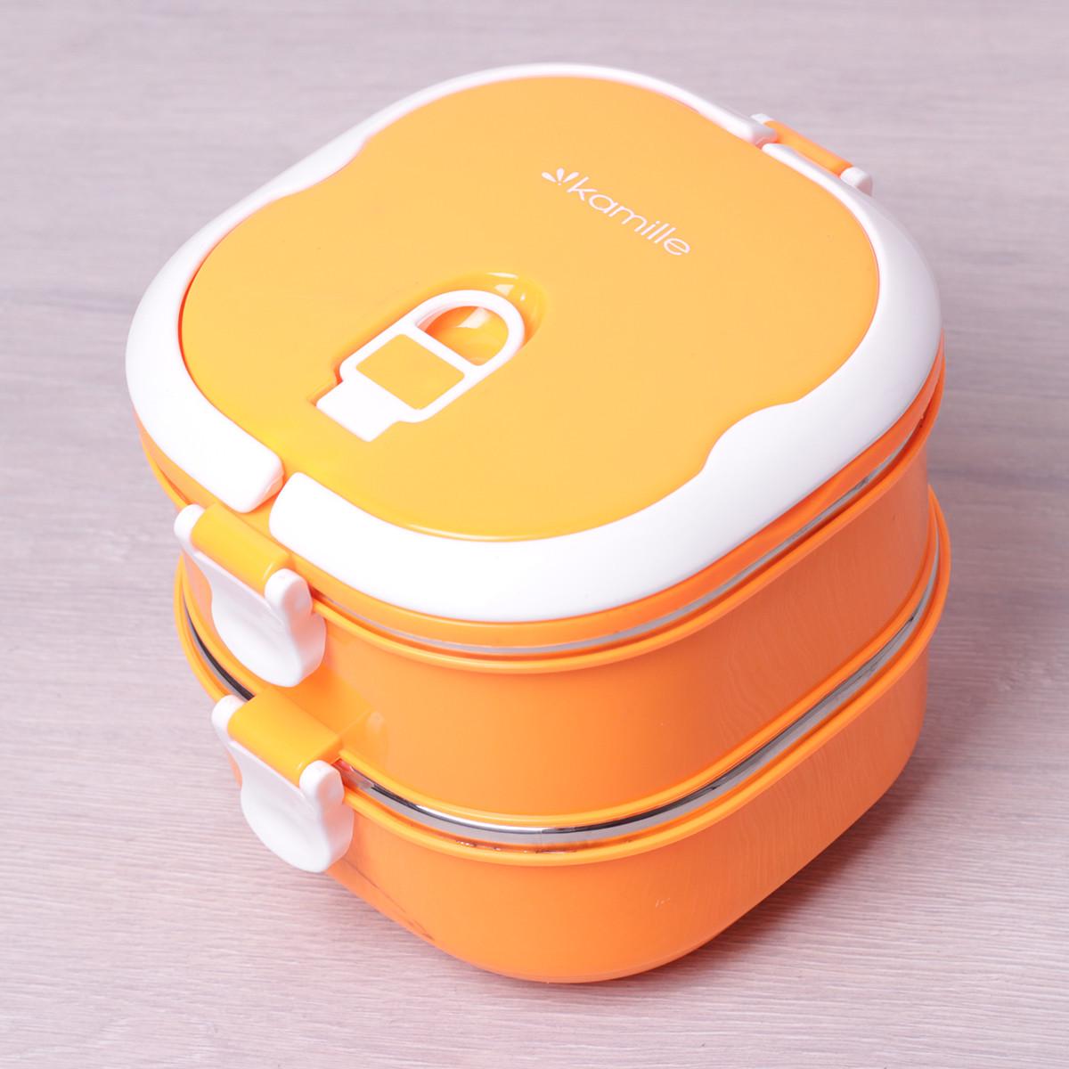 Ланч бокс подвійний Kamille KM-2113-OR 1,8 л (105247)