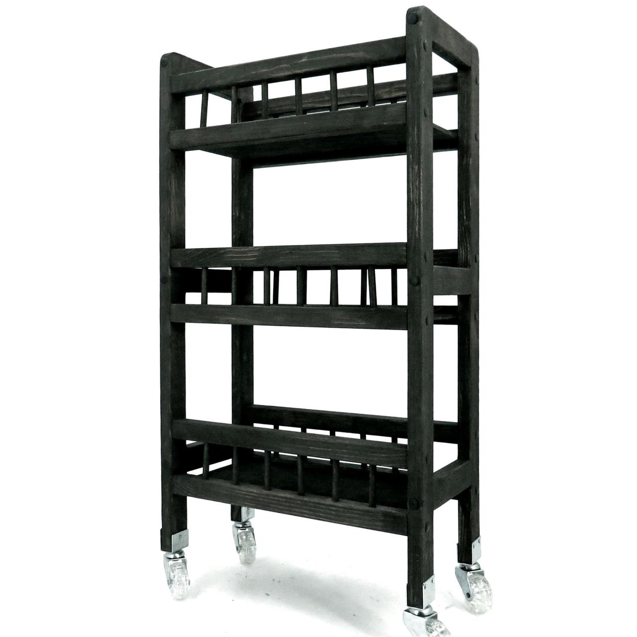 Этажерка для ванной из дерева на колесиках Ламонт Венге (АБТ-005812)