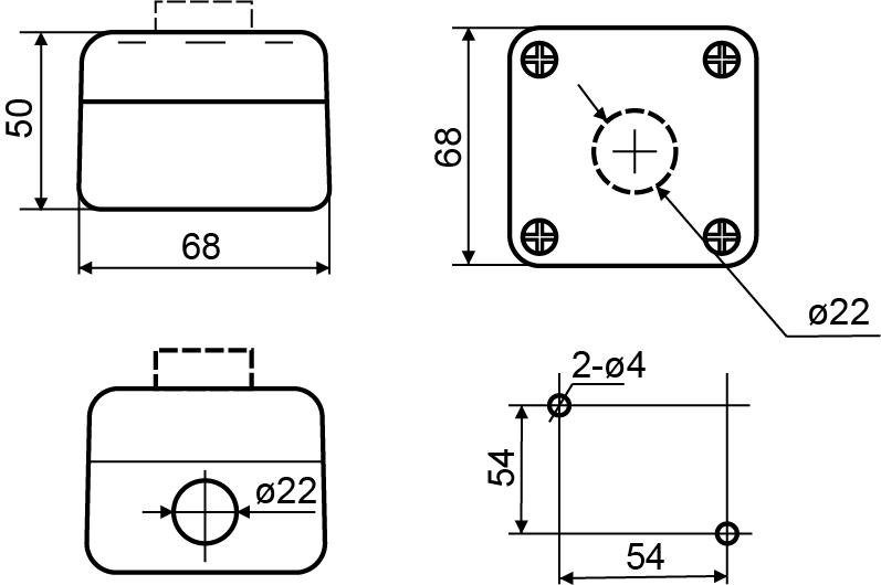 Пост одномісний АСКО XAL-D164H29 Стоп 2.5А 220V 1NC IP54 грибок (A0140020056) - фото 6