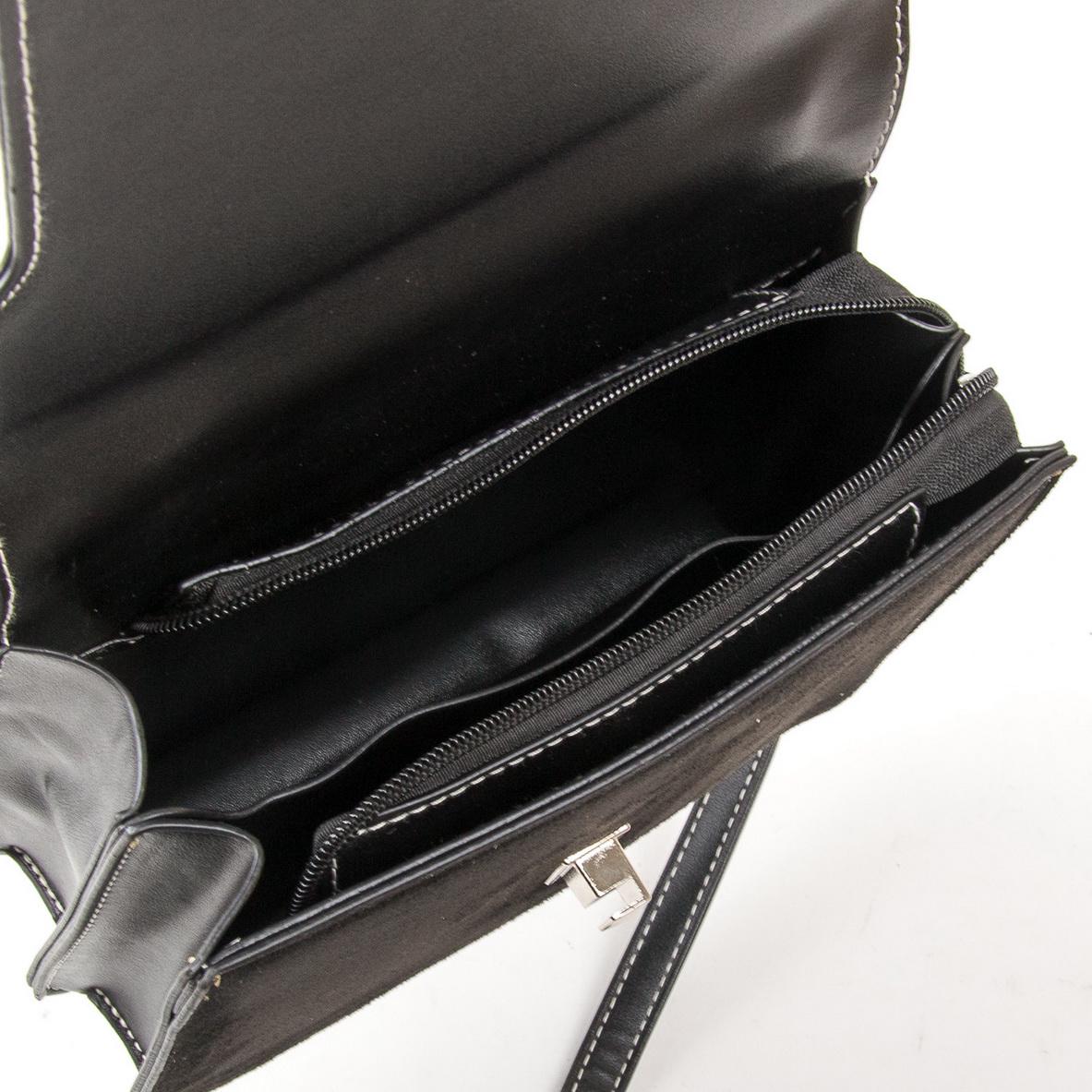 Женская сумочка из замша Fashion 1094 Черный - фото 4 Женская сумочка из замша Fashion 1094 Черный - фото 4