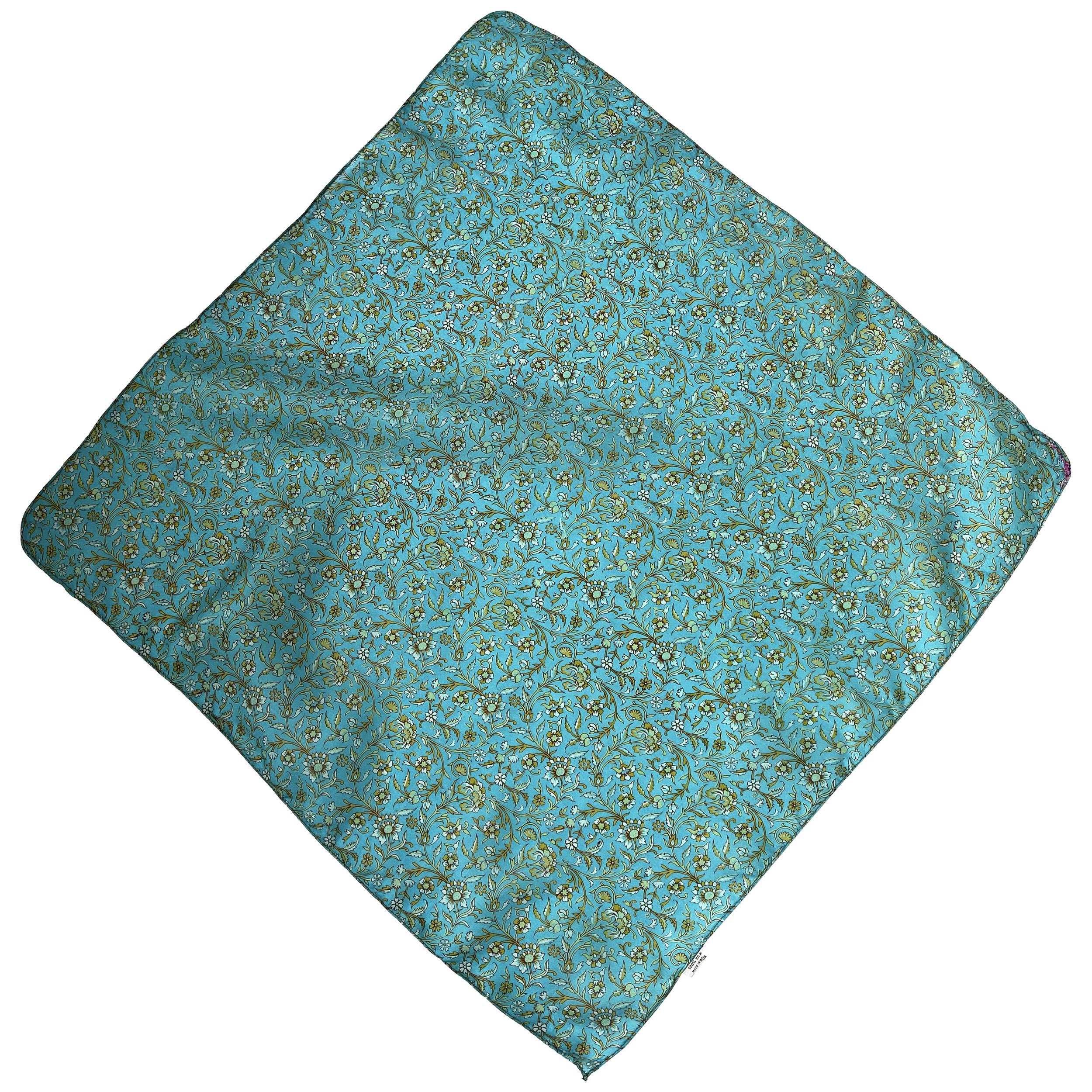 Натуральный шелковый платок Silk Route 50х50 см Голубой (1281)