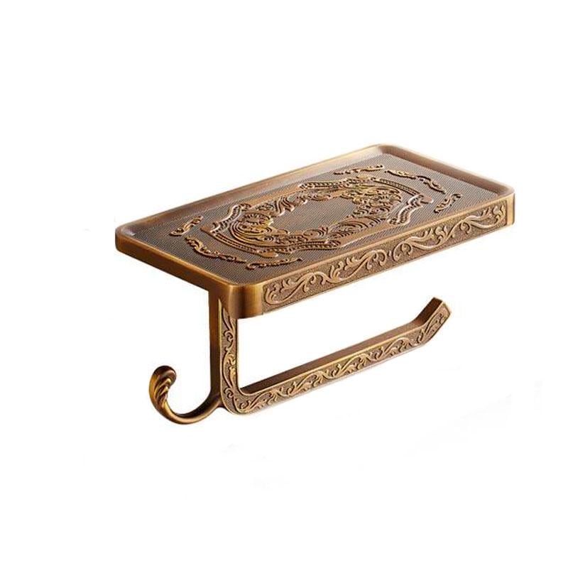 Держатель туалетной бумаги с полочкой Art Design Бронзовый (К155)