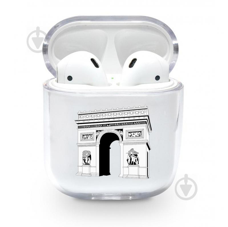 Прозрачный силиконовый чехол Apple AirPods с рисунком - Триумфальная арка (KAP1169)