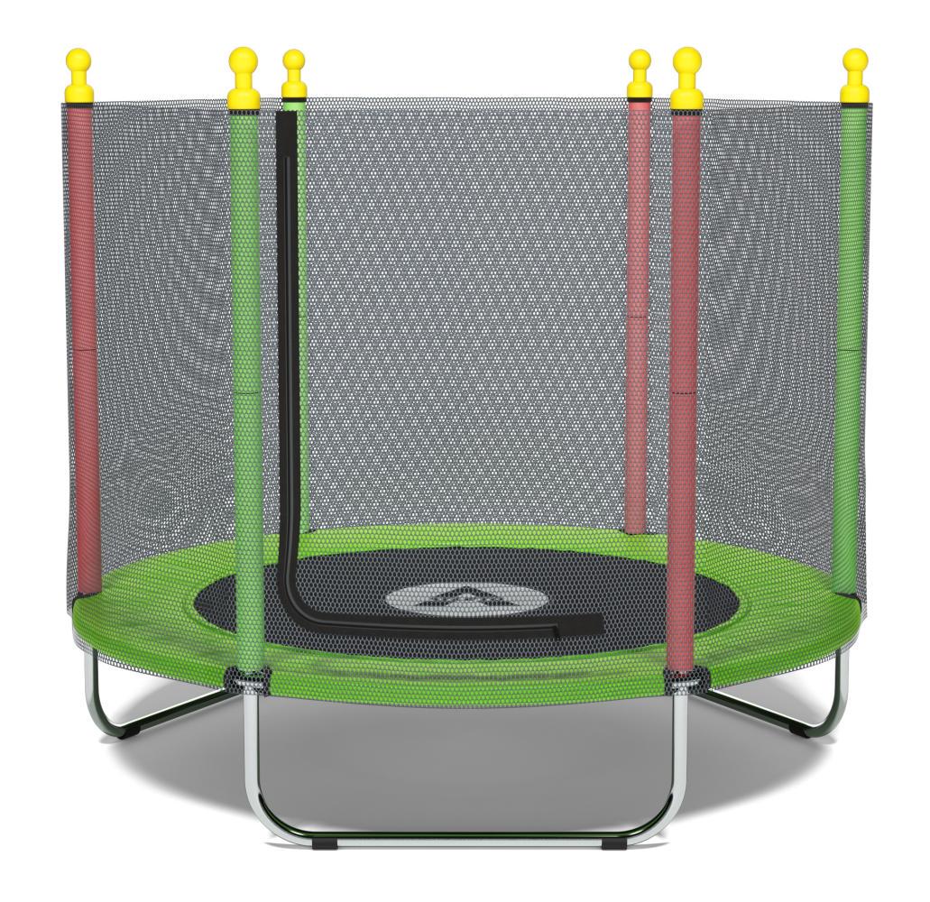 Батут детский для активных игр Atleto KRB10 с защитной сеткой на молнии 160 см до 60 кг Зеленый (147-76- 42400220)