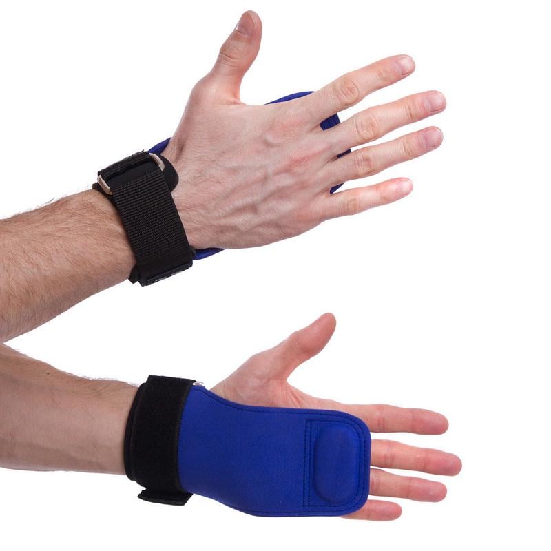 Накладки атлетические Zelart SP-Sport SC-80315A грипад для WorkOut с напульсником Cиний (DR003774)