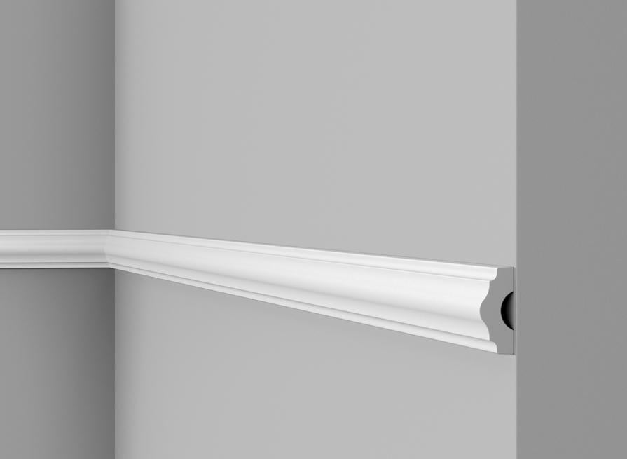 Плинтус потолочный гладкий NMC LX41 2000х15х40 мм (44408)