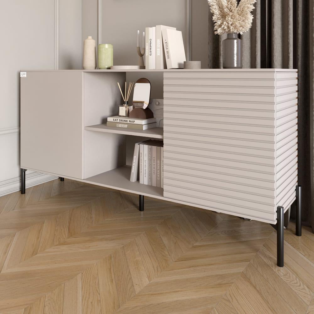 Комод открытый на черных металлических ножках Lion Грей Кашемир/Кашемир (Lion-042871) Комод открытый на черных металлических ножках Lion Грей Кашемир/Кашемир (Lion-042871)