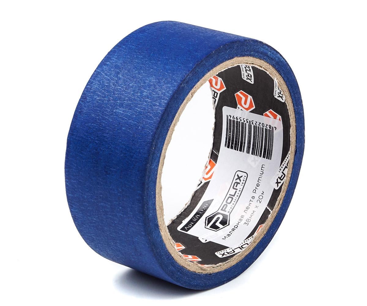 Малярська клейка стрічка Polax Premium для зовнішніх робіт 38 мм х 20 м Blue (101-026)