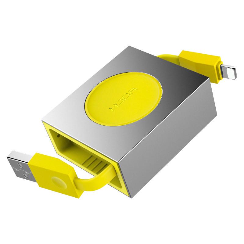 Кабель Lightning Retractable Rock для передачи данных 0,8 м Желтый (RCB0547)