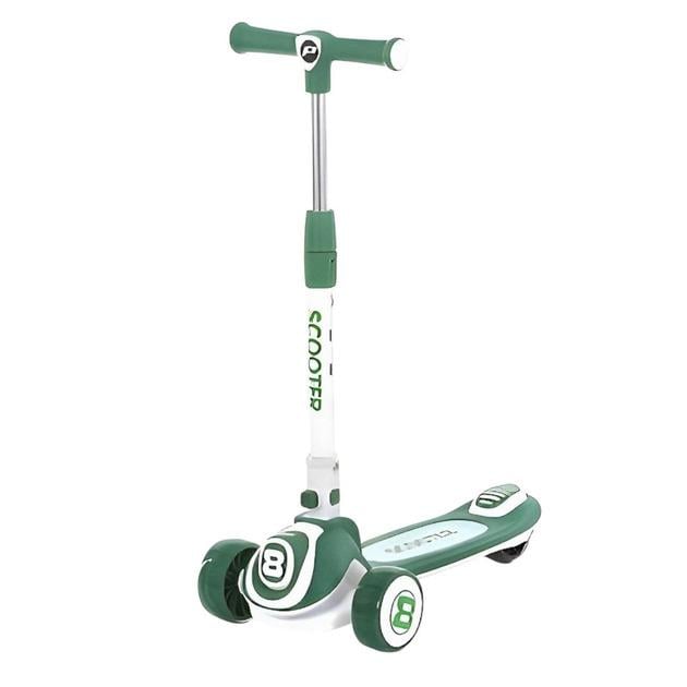 Самокат со светом и регулируемым рулем Зеленый (JR3-136-GR)
