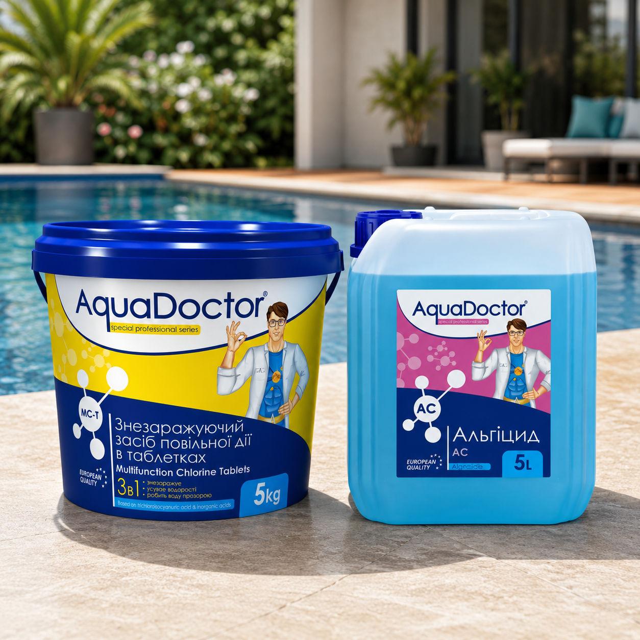Набор средств для дезинфекции воды в бассейне AquaDoctor 2в1 (2646)