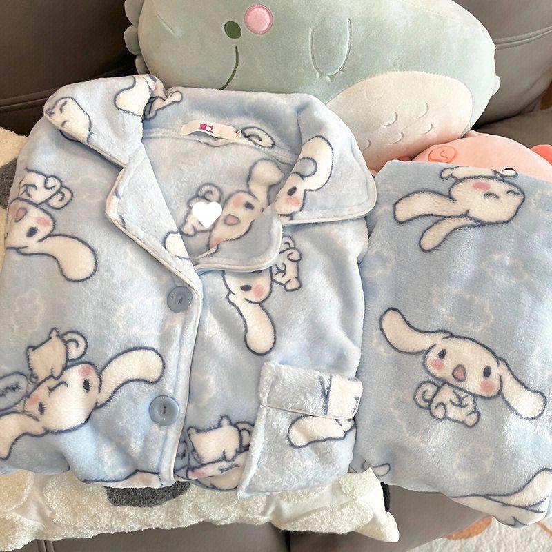 Пижама для девочки подростковая Cinnamoroll теплая 155-165 см Голубой (10310) - фото 4