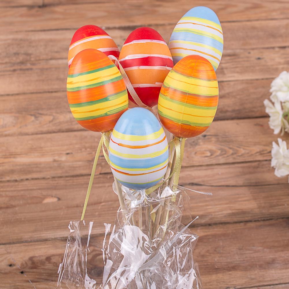 Яйца пластиковые в полоску 6 шт. (3580-27)