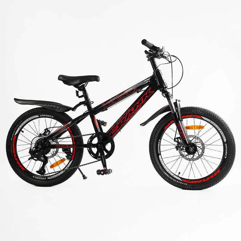 Велосипед детский Corso Crank 20'' стальная рама/оборудование LTWOO-A2/7 скоростей/собранный на 75% Black (162975)