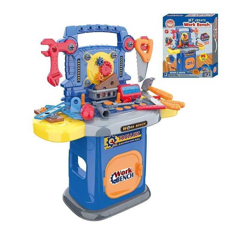 Набор игровой Work Bench звуки мелодии подсветка 95 элементов Blue/Red (139953) - фото 2