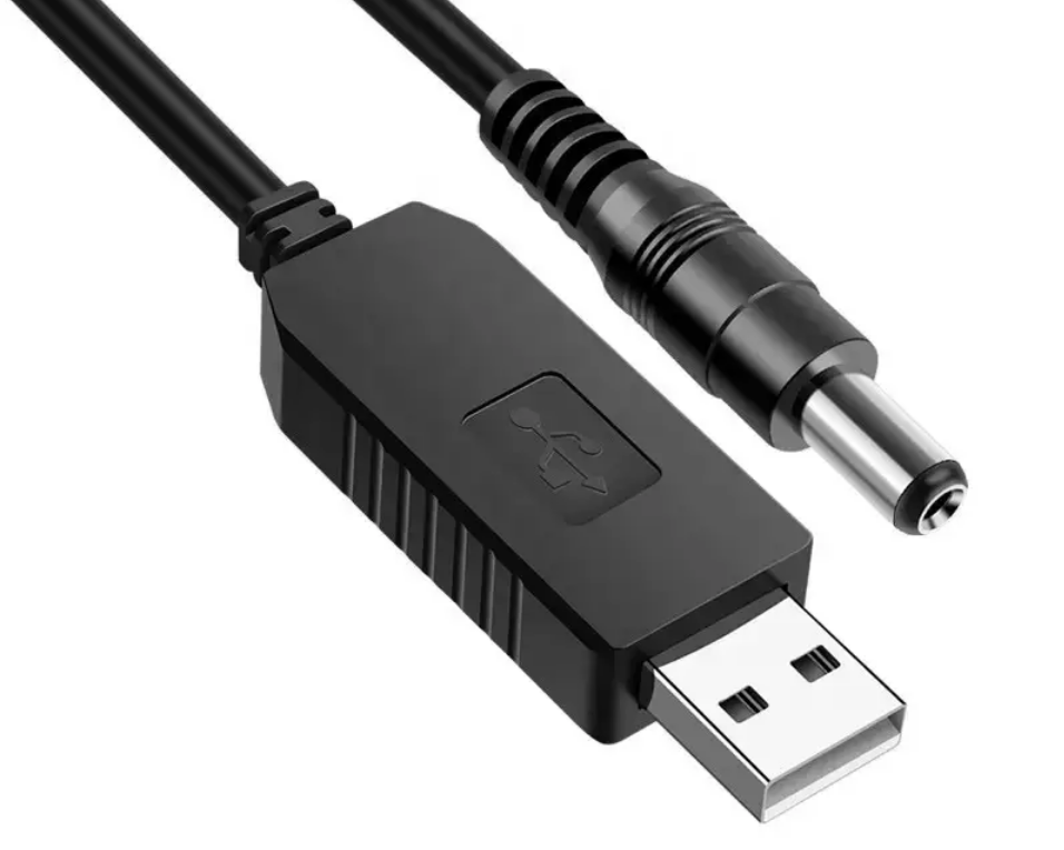 Кабель c преобразователем USB 5 V - DC 5.5-2.1 9 V для роутера/видеокамеры (1771345261) - фото 2