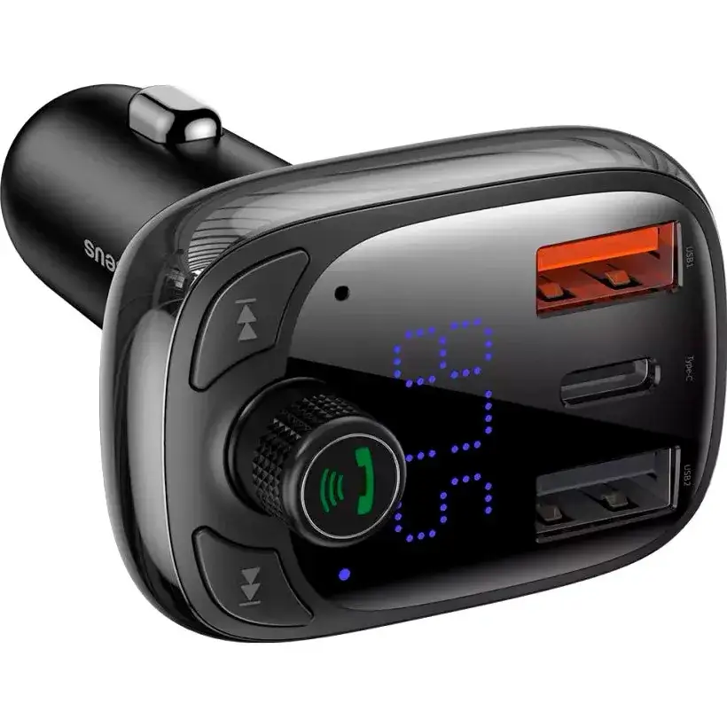 FM-трансмиттер BASEUS T Shaped S-13 Car Bluetooth MP3 Player PPS Fast Charger Edition CCMT000101 Black - фото 3