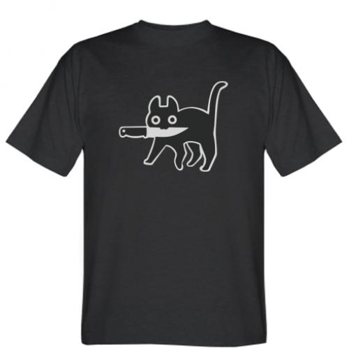 Футболка мужская Cat with a knife S Черный (5819529-2-123328-S)