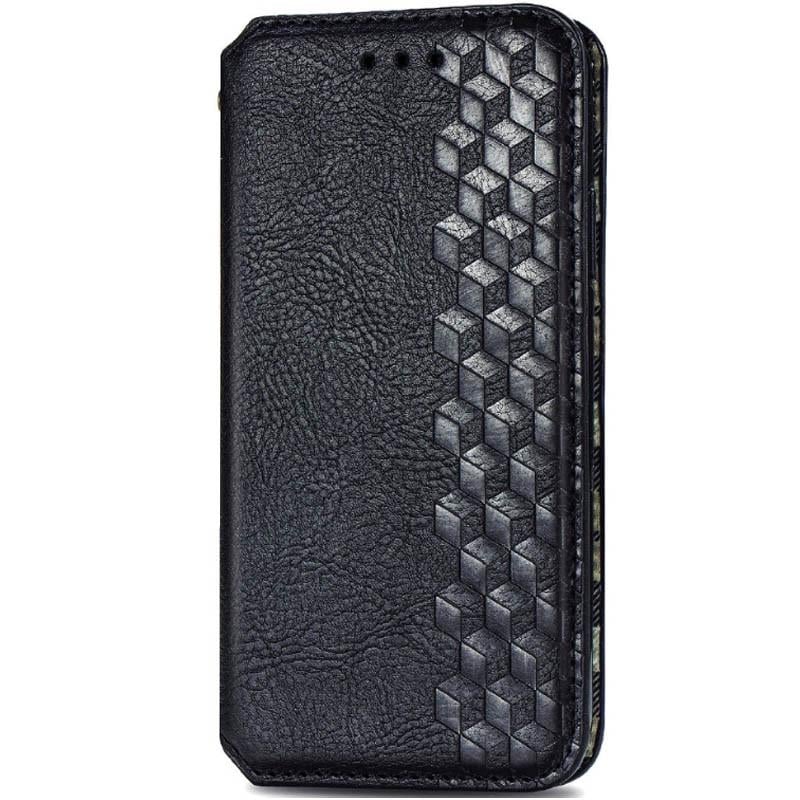 Противоударный кожаный чехол книжка GETMAN Cubic (PU) для Xiaomi Redmi 9C Черный