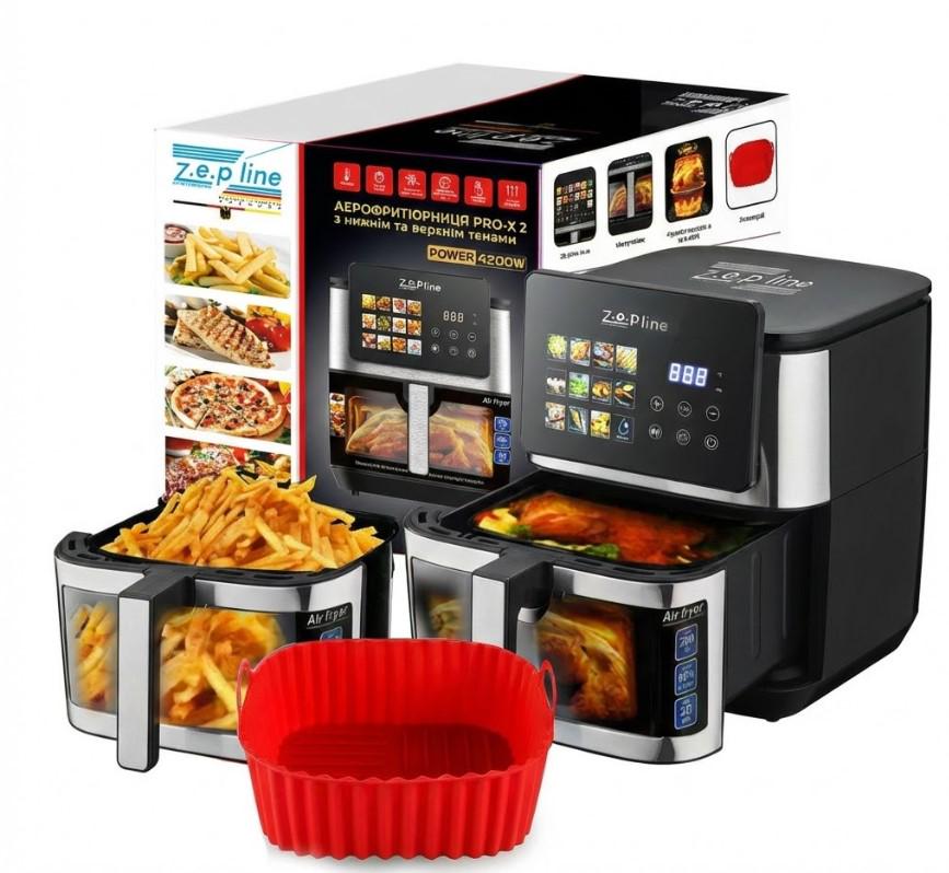 Мультипечь-аэрофритюрница ZepLine PRO-X2 9 л чаша 2 ТЭНа 12 программ (ZP00341) Мультипечь-аэрофритюрница ZepLine PRO-X2 9 л чаша 2 ТЭНа 12 программ (ZP00341)