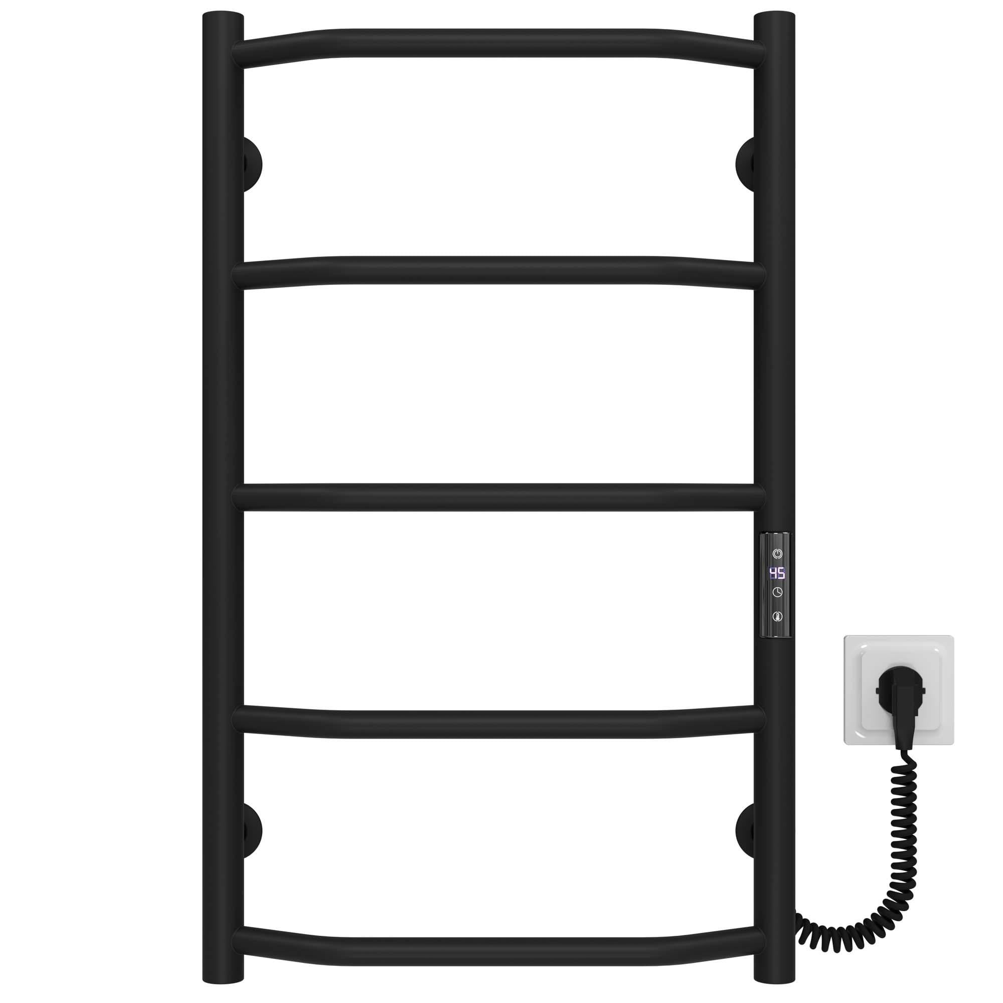 Рушникосушарка електрична Deffi Трапеція П5 JD03 праве підключення нержавіюча сталь 400х700 мм Чорний (C.TR.70.40.5.E.B.R.1)