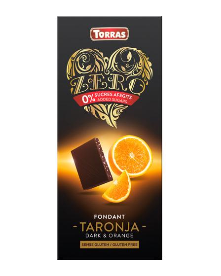 Шоколад чорний без цукру без глютену 66 TORRAS Zero з апельсином 52% 125 г (13348168)