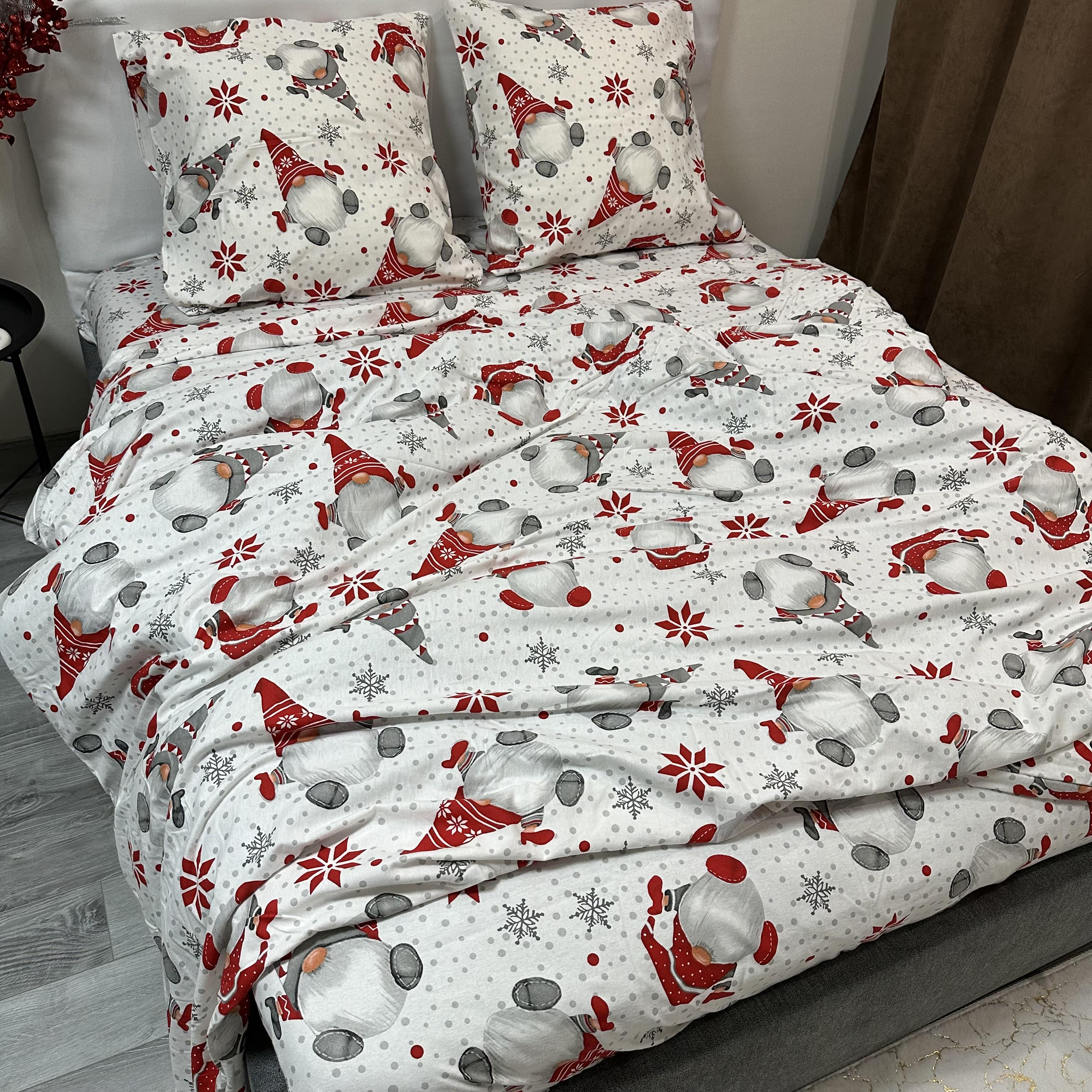 Комплект постільної білизни байкова Зимовий євро Білий (байка 9-3) - фото 7 Комплект постільної білизни байкова Зимовий євро Білий (байка 9-3) - фото 7