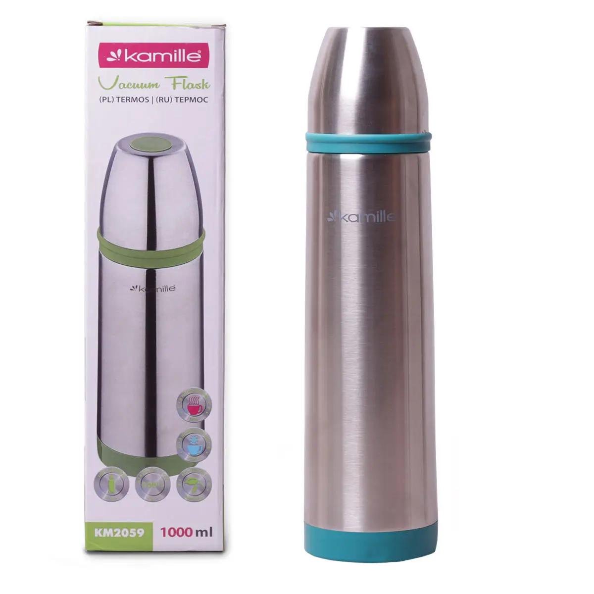 Термос Kamille из нержавеющей стали 1000 мл Синий (KM-2059)