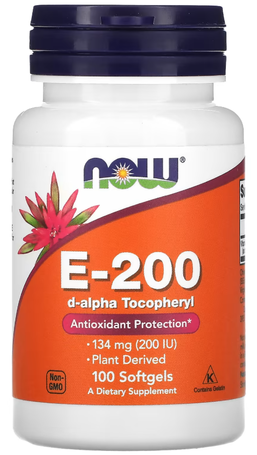 Витамин Е NOW Foods Vitamin E-200 D-Alpha Tocopheryl 100 софтгелей Витамин Е NOW Foods Vitamin E-200 D-Alpha Tocopheryl 100 софтгелей