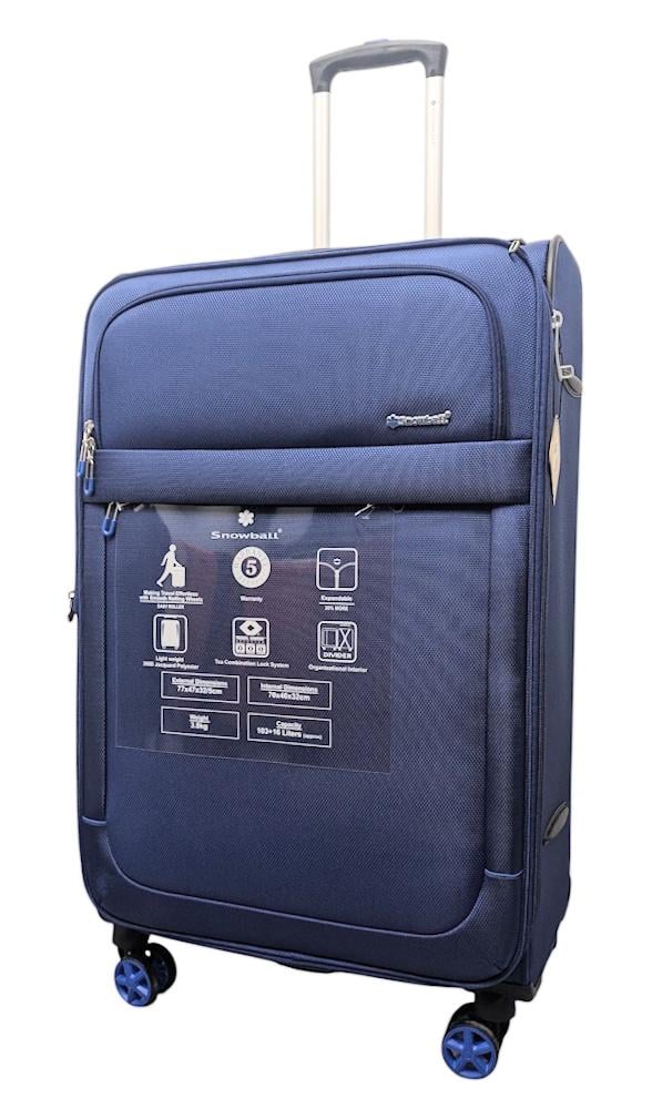 Валіза велика Snowball 48203 жаккард-поліестер L Темно-синій