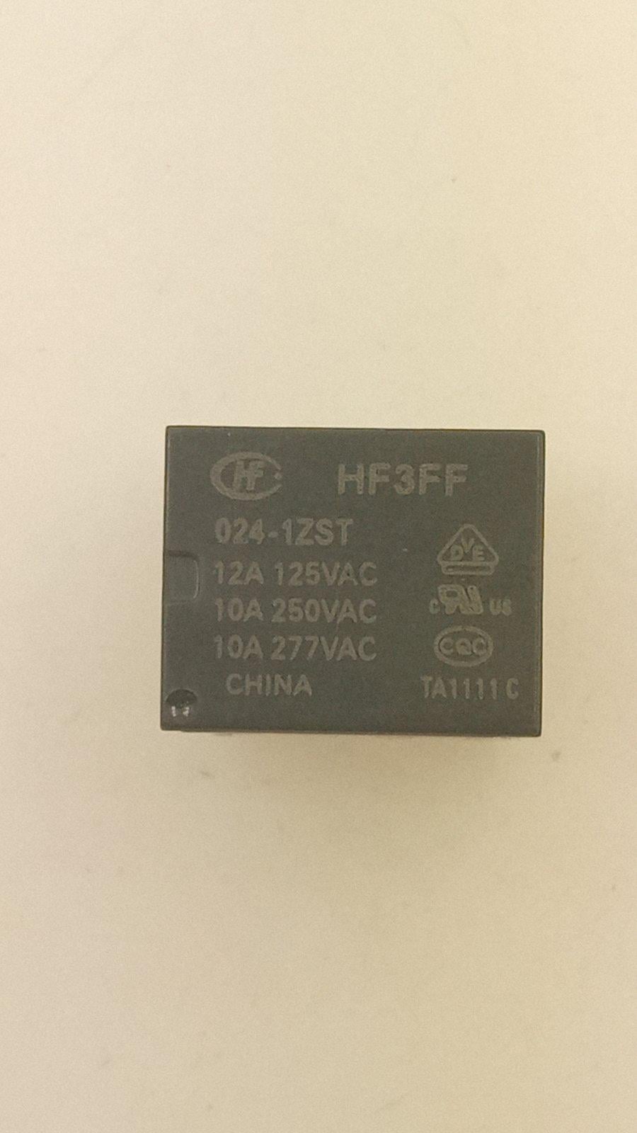 Реле Hohgfa HF3FF-024-1ZST 24VDC 10A 277VAC 19x15.2x15.5 (28030)