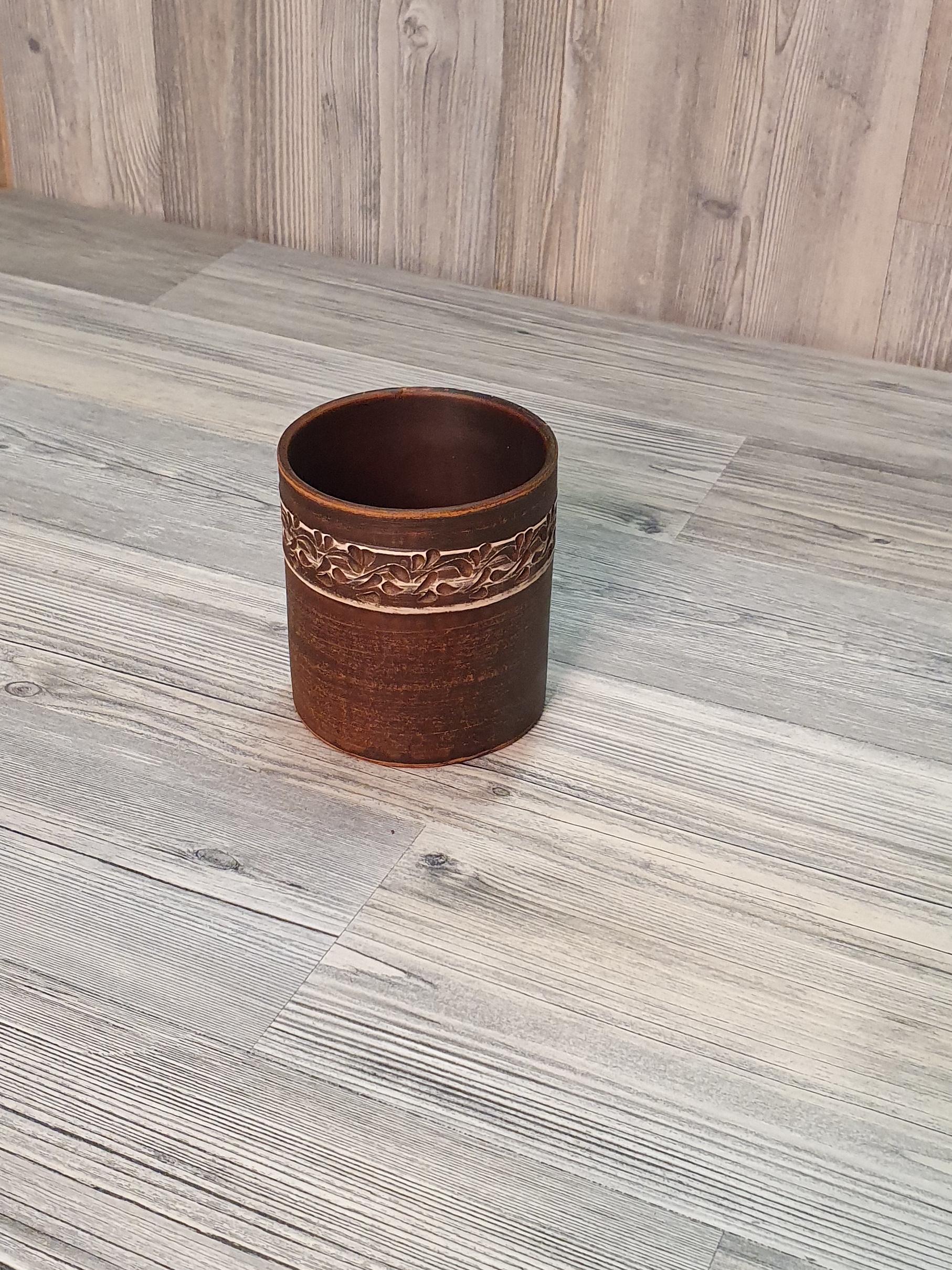 Стакан из красной глины (5129) - фото 2