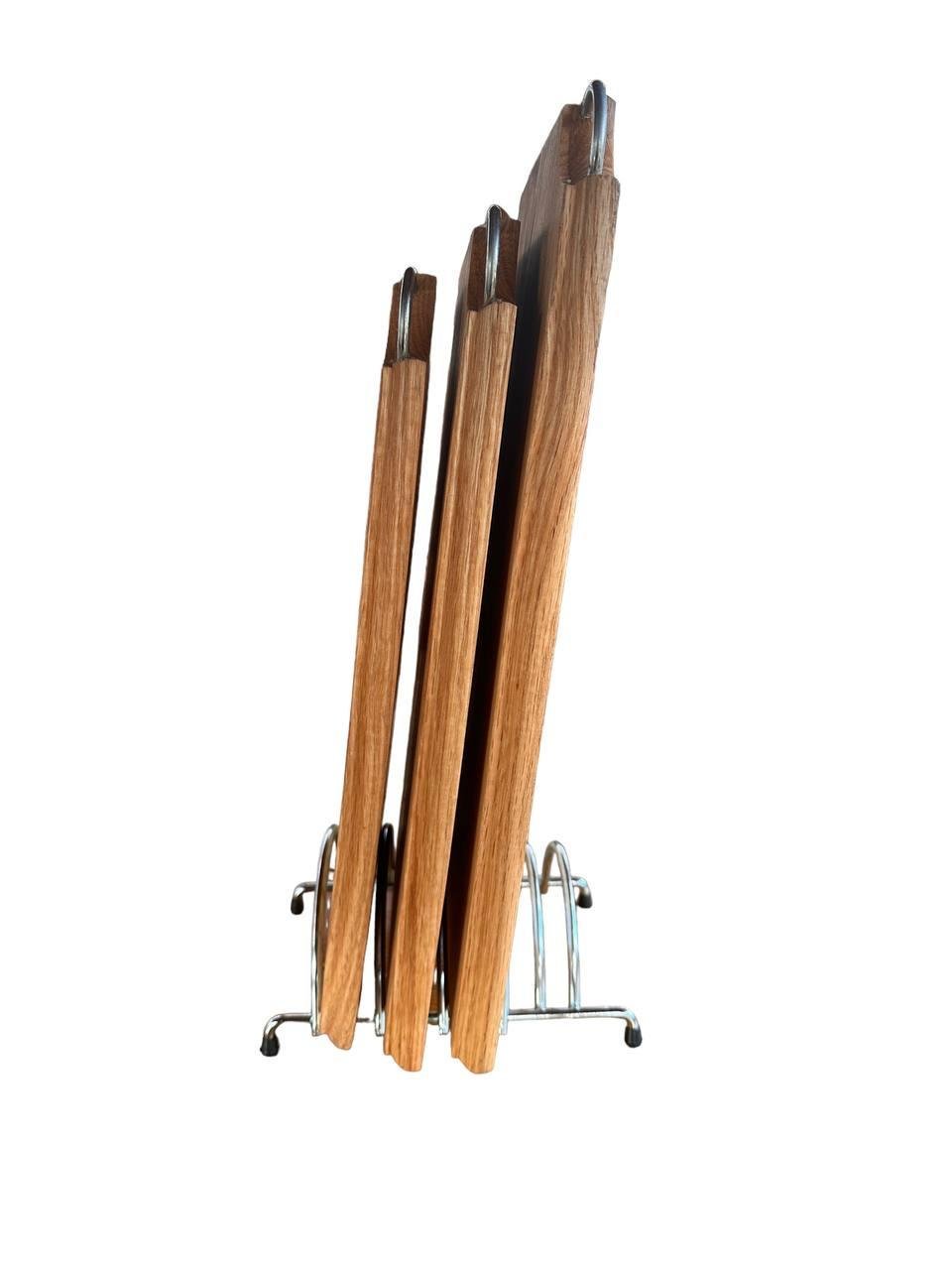 Набор дощечек из бука на металлической подставке 3в1 (2133517381) - фото 5 Набор дощечек из бука на металлической подставке 3в1 (2133517381) - фото 5