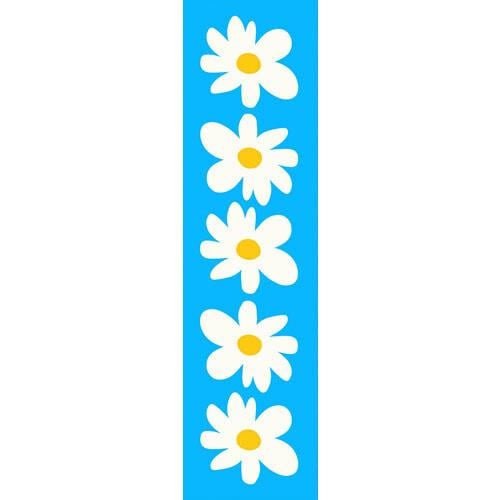 Дорожка на стол Белые цветки на синем фоне 150x40 см (DR_24A020)