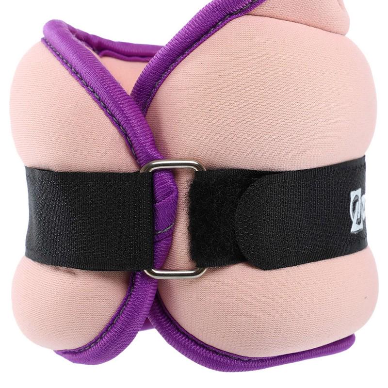 Обтяжувачі-манжети для рук Zelart Pro 2х1 кг Рожевий/Фіолетовий (FI-1965-2_Розовый-фиолетовый) - фото 8