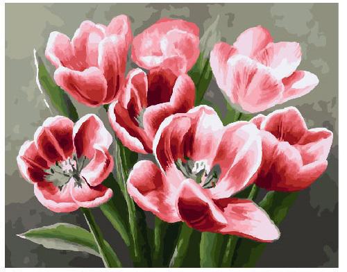 Картина за номерами Brushme Червоні тюльпани 40х50 см (BRM26071)