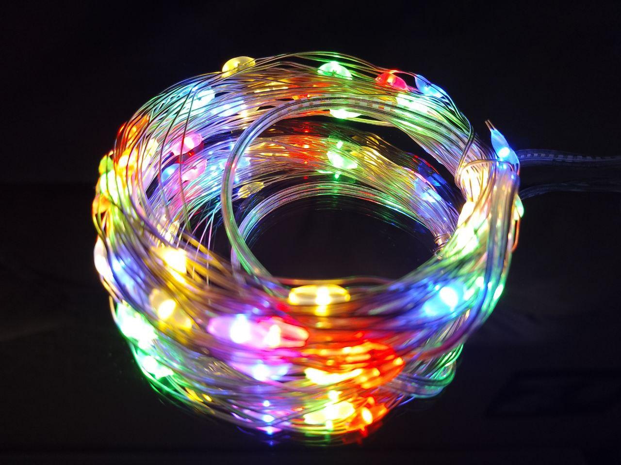 Гирлянда на батарейках Роса 50 LED RGB 5м (3XT5)