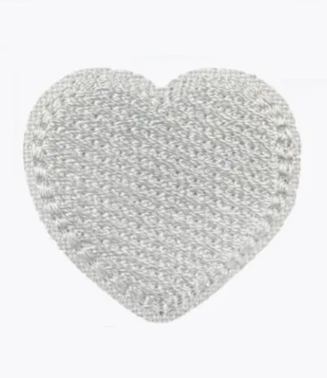 Термонаклейка заплатки на одежду Сердце Белый (70334)