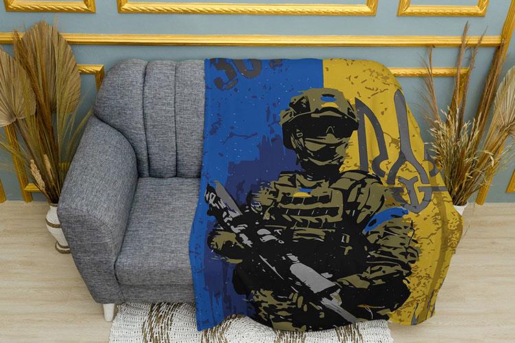 Плед PromoZP Военный ВСУ плюш двухслойный 135х150 см (111309-2)