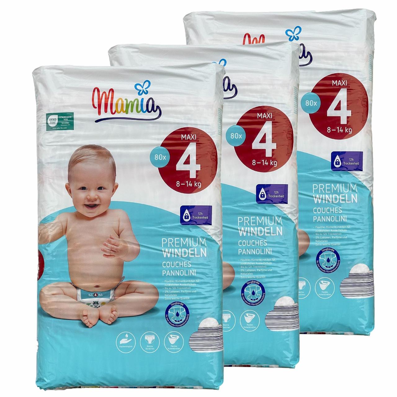 Підгузки дитячі Mamia Premium 4 8-14 кг 240 шт. (2446258707)