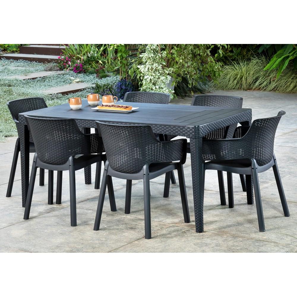 Стол садовый Keter Girona flat wicker box Графитовый (232034) - фото 9 Стол садовый Keter Girona flat wicker box Графитовый (232034) - фото 9